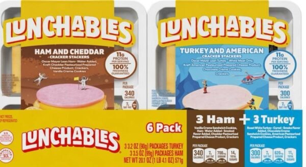 Ham & Cheddar Cheese & Turkey & American Cheese Cracker Stackers Snack Kit Variety Pack