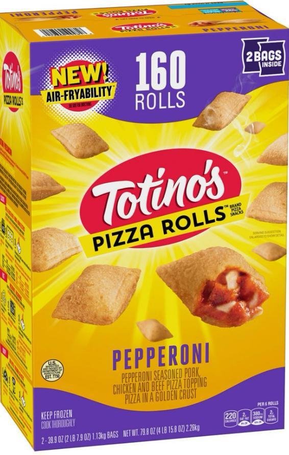 Totino's Pizza Rolls, Pepperoni Flavored, Frozen Snacks, 160 Rolls