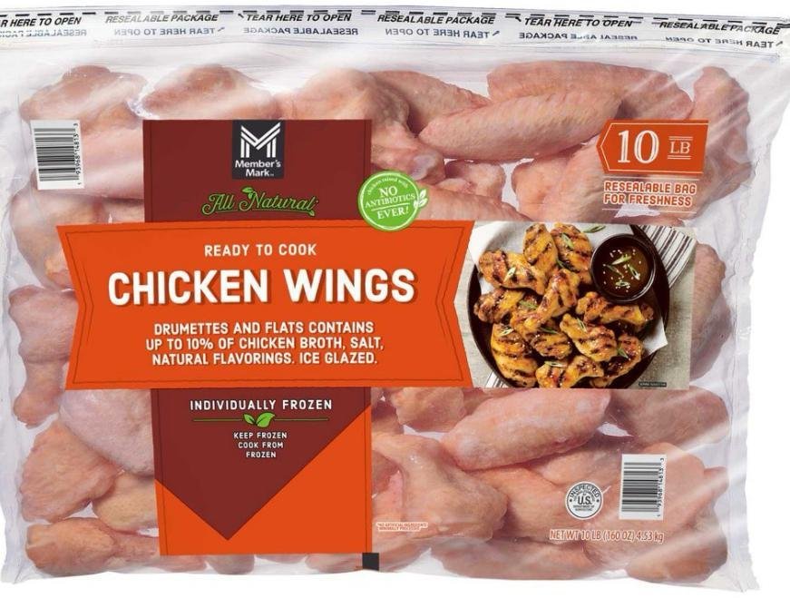 Member's Mark Bone In Chicken Wings, Frozen10 lbs